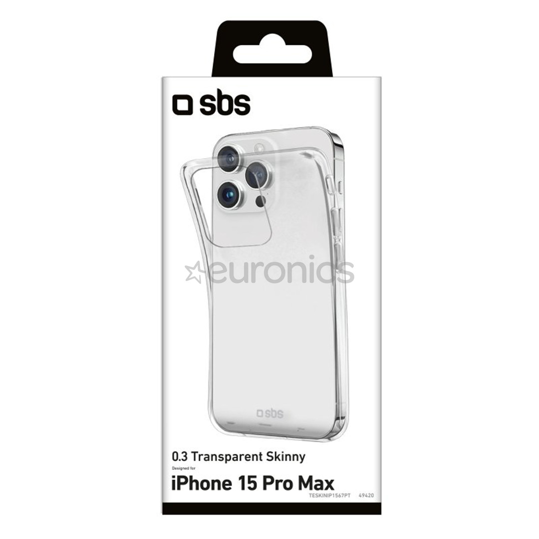 SBS Skinny cover, iPhone 15 Pro Max, läbipaistev - Nutitelefoni ümbris
