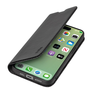 SBS Book Wallet Lite Case, iPhone 15 Pro Max, must - Nutitelefoni kaaned