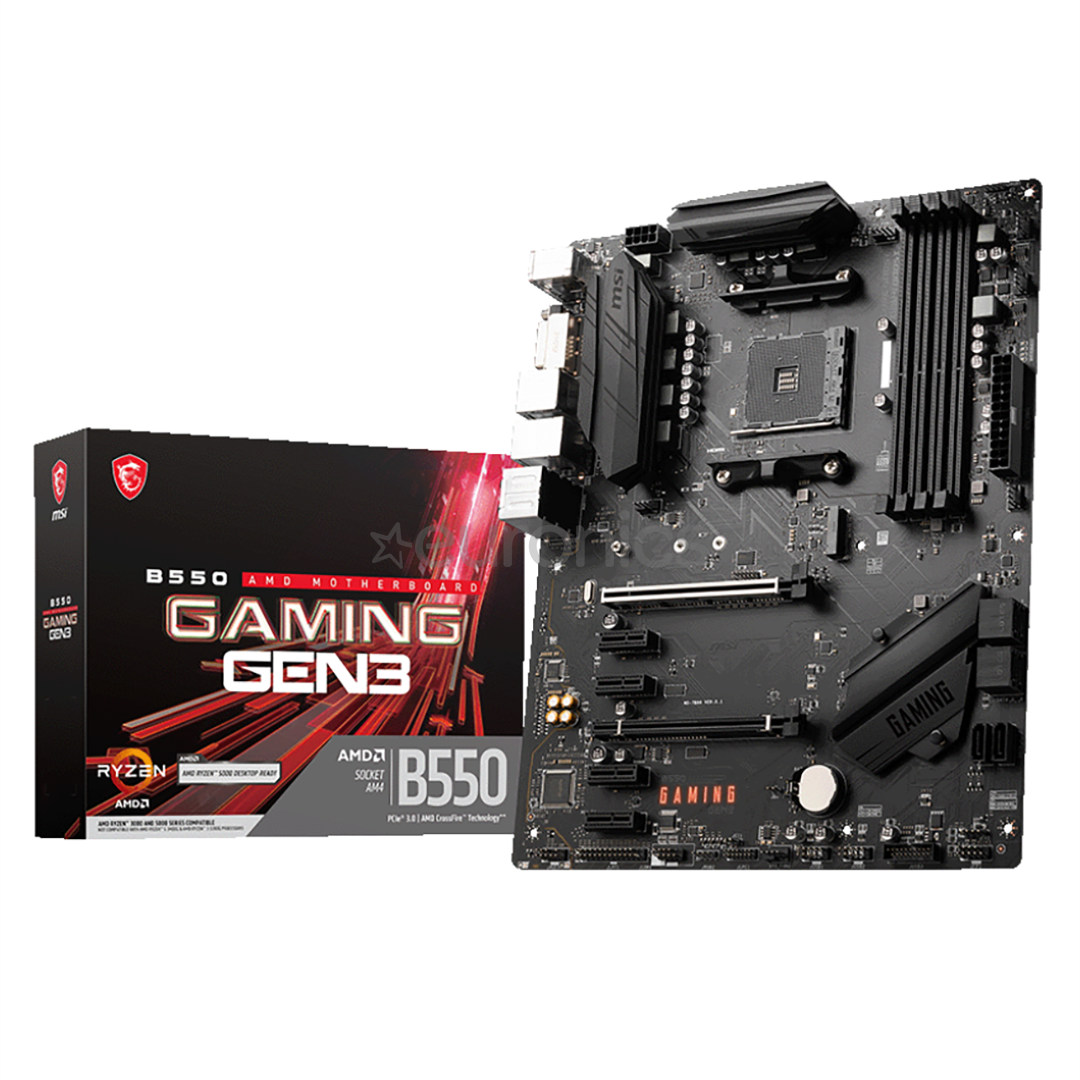 MSI, AMD B550, AM4, DDR4, ATX - Emaplaat