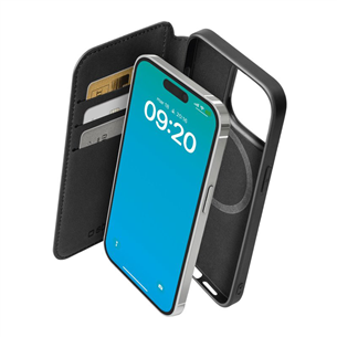 SBS Wallet Mag Case, iPhone 15 Pro, black - Wallet Cover TEBKMAGSFIP1561PK