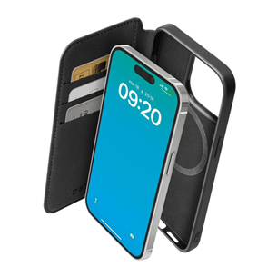 SBS Wallet Mag Case, iPhone 15 Pro, must - Nutitelefoni ümbris