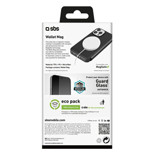 SBS Wallet Mag Case, iPhone 15 Pro, черный - Чехол для смартфона
