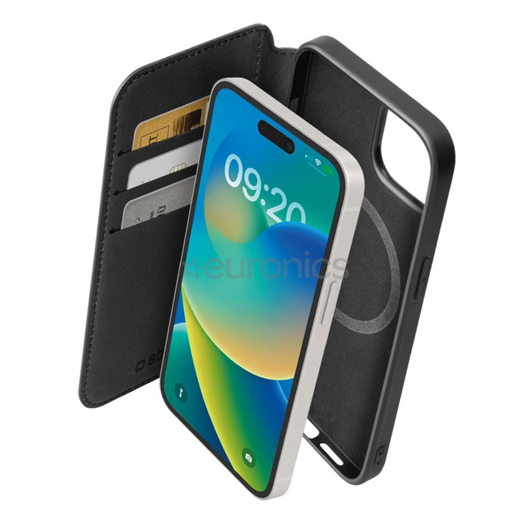 SBS Wallet Mag Case, iPhone 15 Pro Max, black - Wallet Cover