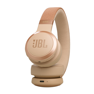 JBL Live 670NC, адаптивное шумоподавление, бежевый - Накладные беспроводные наушники