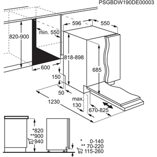 AEG 7000 Series, 15 place settings - Built-in dishwasher