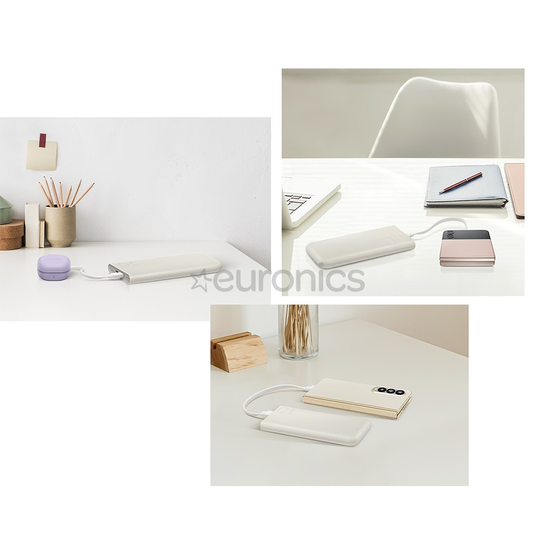 Samsung Battery Pack, 10 000 мАч, 25 Вт, 2x USB-C, бежевый - Внешний аккумулятор