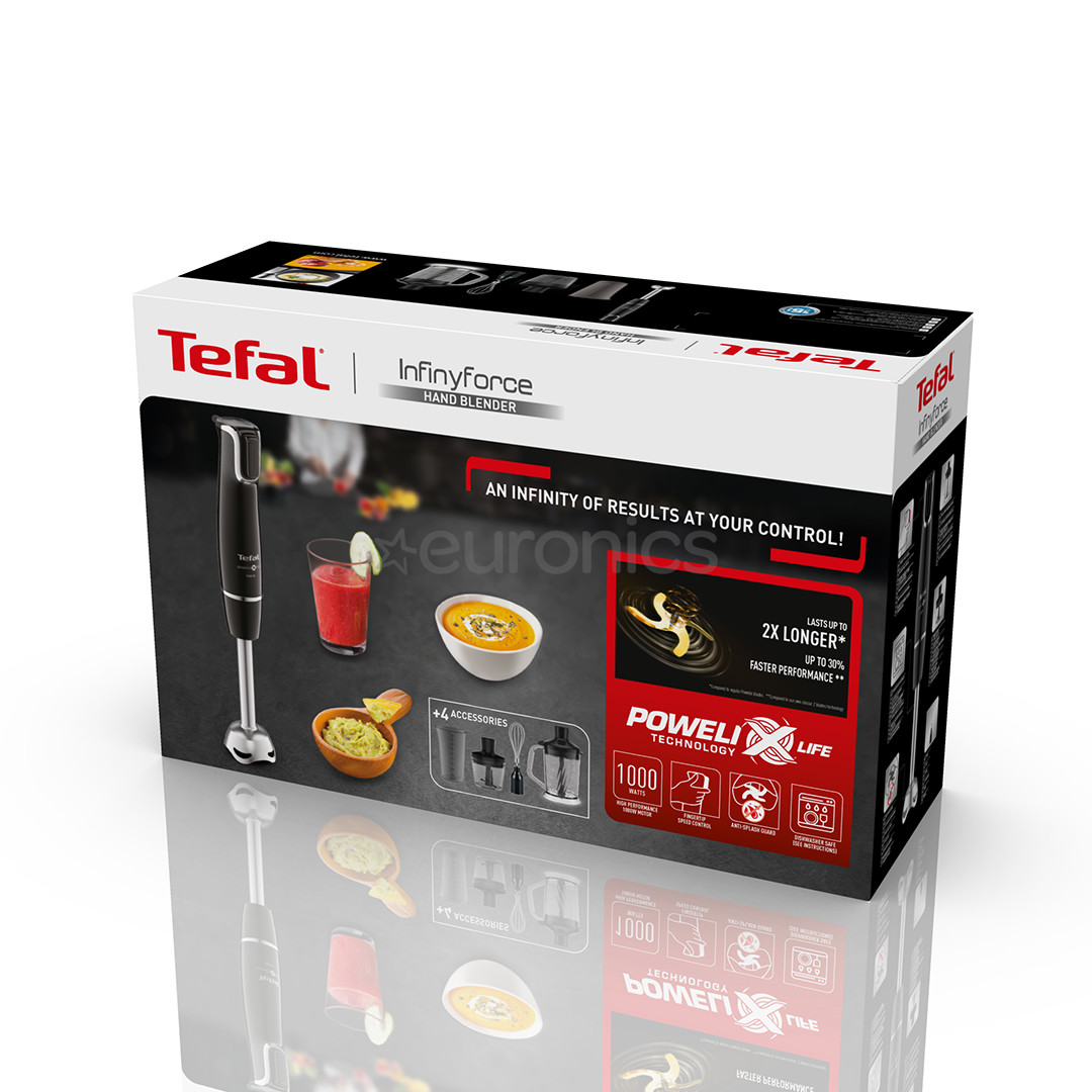 Tefal Infiny Force, 1000 W, black - Hand blender + XL Chopper blender accessory