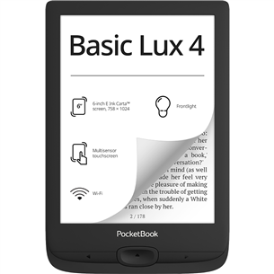 PocketBook Basic Lux 4, 6", 8 GB, must - E-luger PB618-P-WW