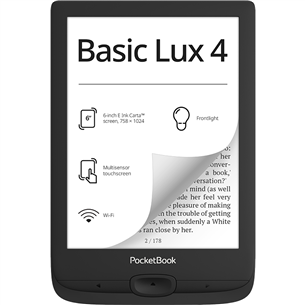 PocketBook Basic Lux 4, 6", 8 GB, must - E-luger