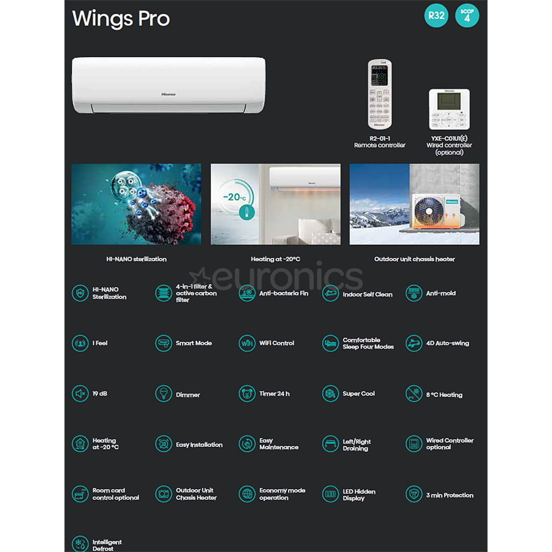 Hisense, WingsPro, 3,4 kW - Air conditioner