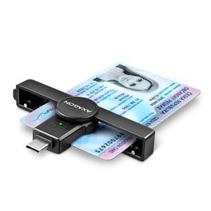 AXAGON CRE-SMPC, USB-C, must - ID-kaardilugeja