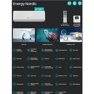 Hisense, Energy Nordic, 3,5 kW - Õhksoojuspump
