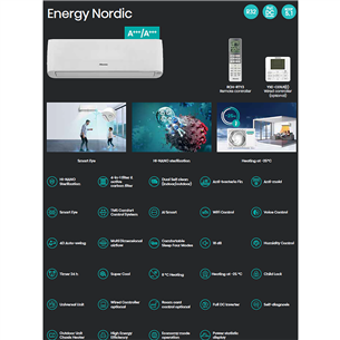 Hisense, Energy Nordic, 3,5 кВт - Воздушный тепловой насос