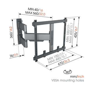 Vogel's TVM 5445 Full-Motion, 180°, 26'' - 55'', белый - Настенное крепление для телевизора