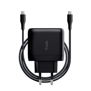 Trust Maxo, 65W, USB-C, must - Vooluadapter