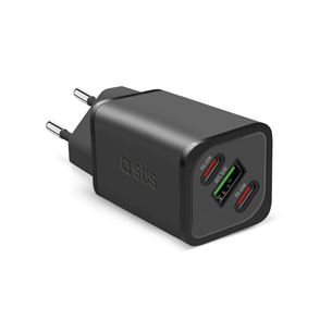 SBS GaN charger with Power Delivery, 65 Вт, черный - Адаптер питания