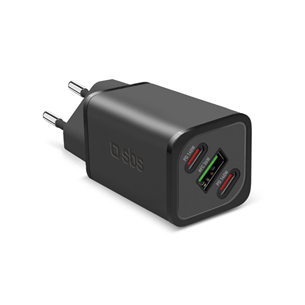 SBS GaN Charger with Power Delivery, 140 W, must - Vooluadapter TETRGANUSB2CPD140W