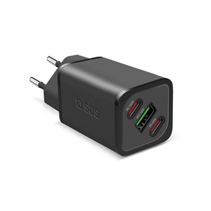 SBS GaN Charger with Power Delivery, 100 W, must - Vooluadapter TETRGANUSB2CPD100W