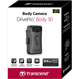 Transcend DrivePro Body 30, FHD, черный - Нагрудная камера