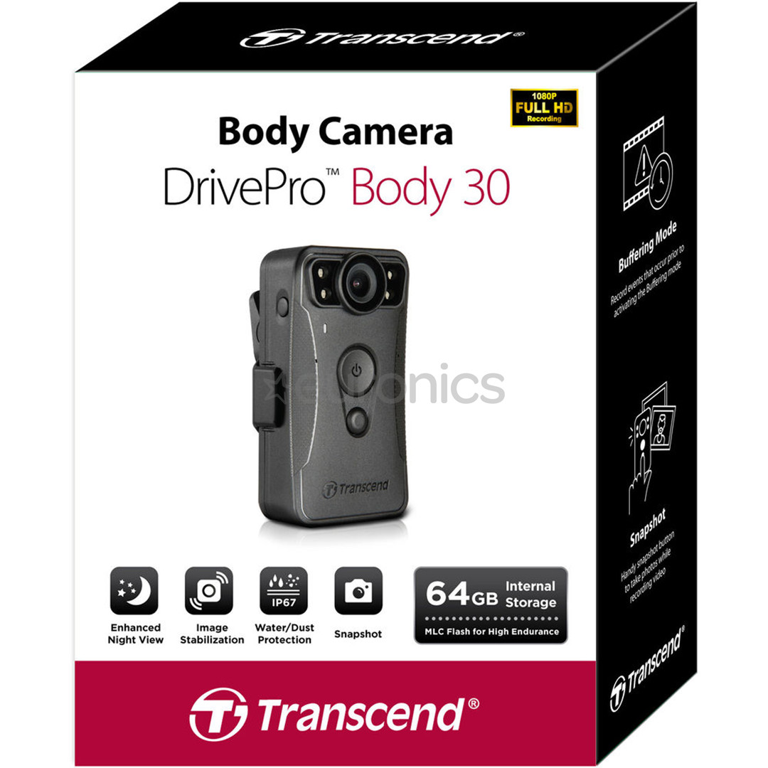 Transcend DrivePro Body 30, FHD, black - Body camera