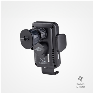 SBS Mobile Clamp, 15 W, black - Wireless car charger / phone holder