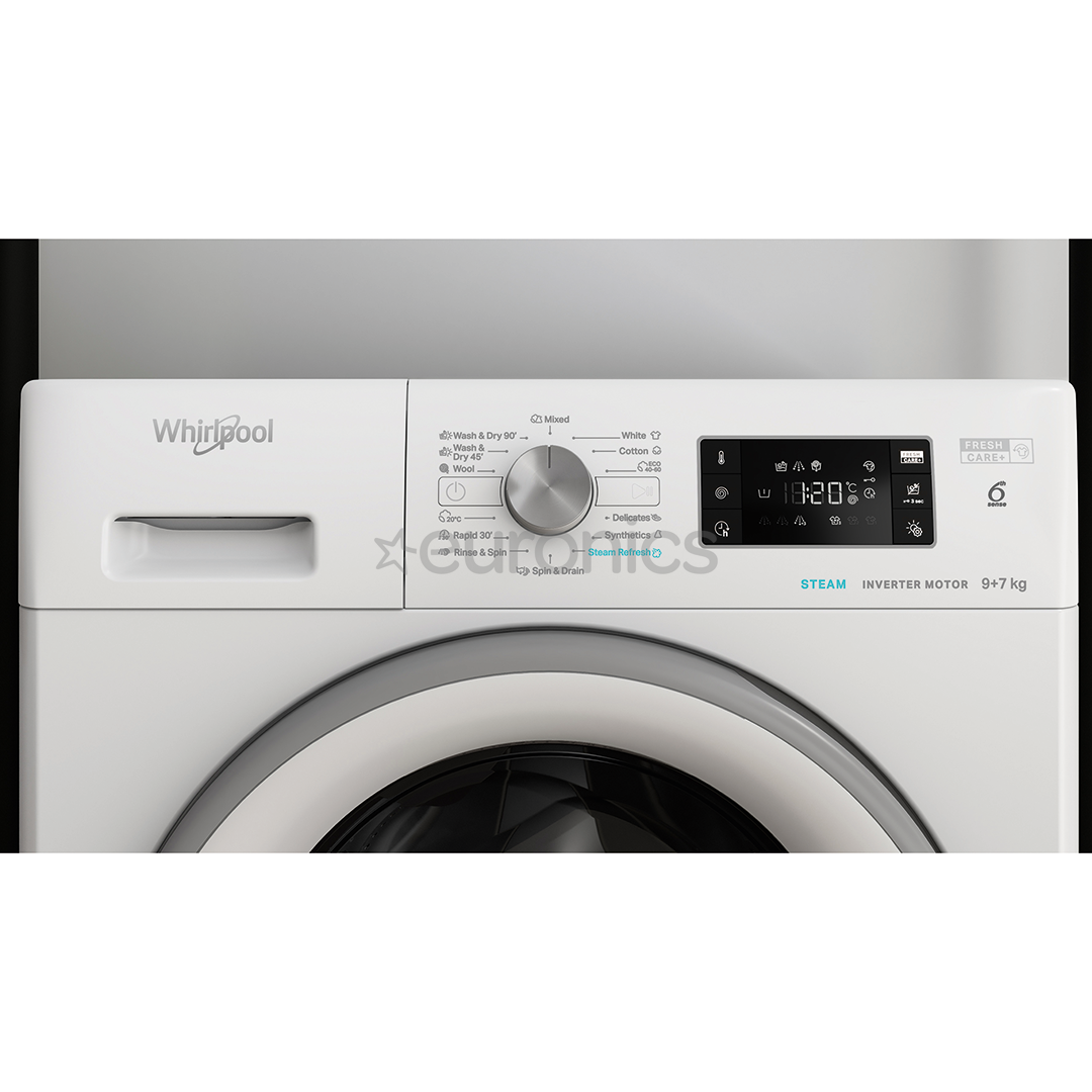 Whirlpool, 9 кг / 7 кг, глубина 60,5 см, 1600 об/мин - Стирально-сушильная машина