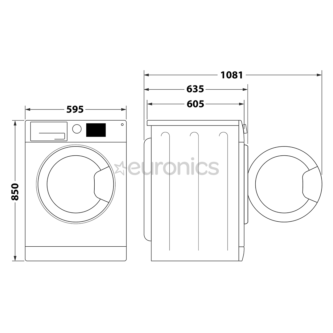 Whirlpool, 9 кг / 7 кг, глубина 60,5 см, 1600 об/мин - Стирально-сушильная машина