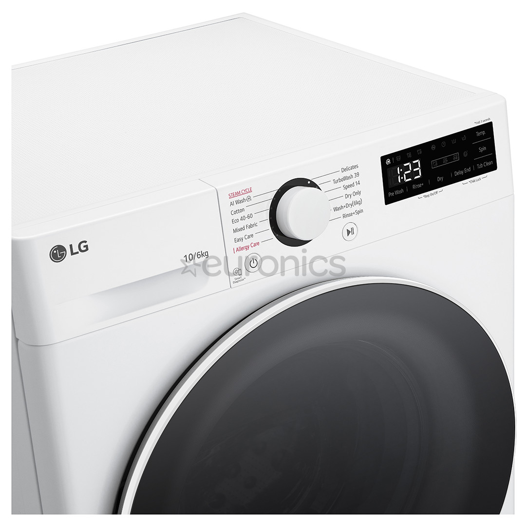 LG, 10 kg / 6 kg, sügavus 56.5 cm, 1400 p/min - Kuivatiga pesumasin
