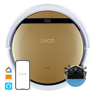 Zaco V5x, сухая и влажная уборка, золотистый - Робот-пылесос