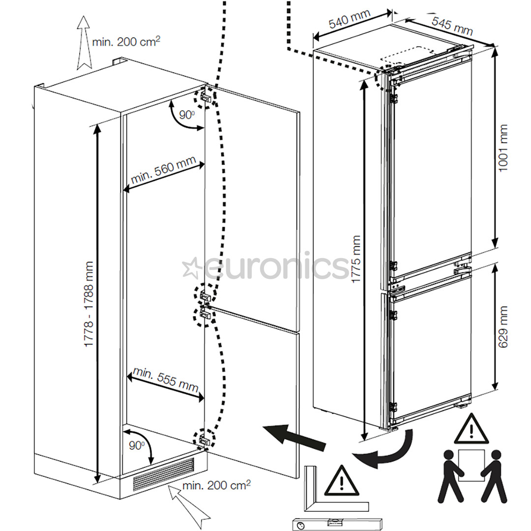 Beko, 271 L, 178 cm - Built-in refrigerator