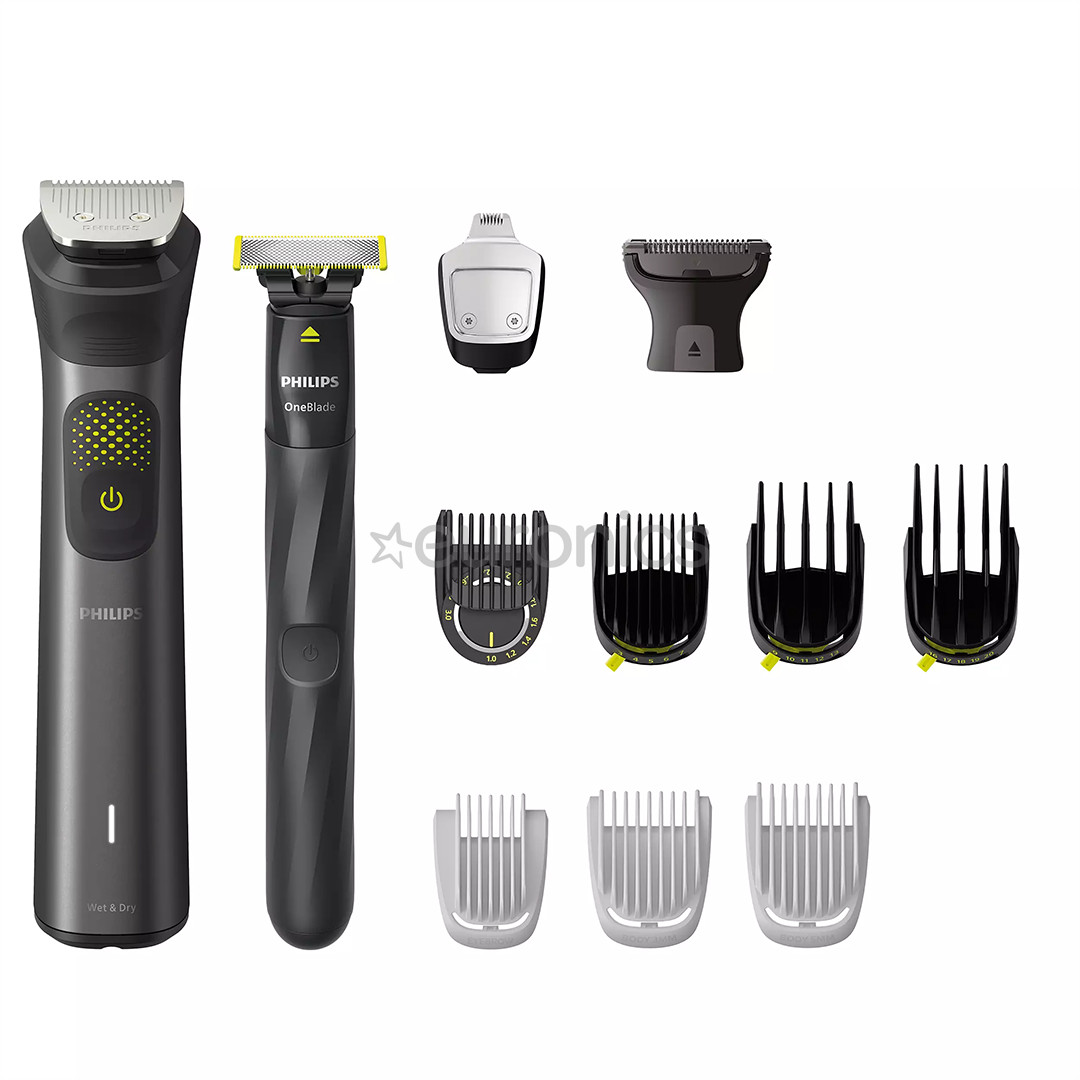 Philips All-in-One Trimmer Seeria 9000, must - Trimmeri komplekt + OneBlade
