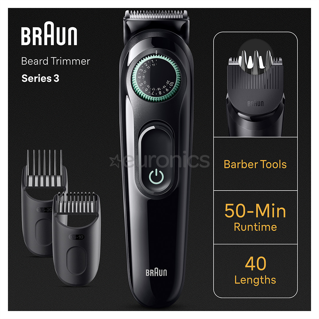Braun Series 3 Beard Trimmer, black - Beard trimmer