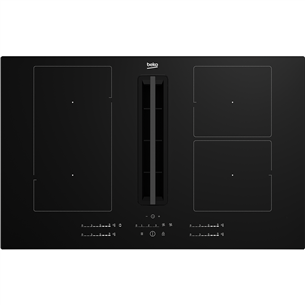 Beko, laius 80 cm, must - Integreeritav induktsioonpliit õhupuhastiga HIXI84700UFT