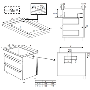 Beko, width 80 cm, black - Built-in induction hob with cooker hood