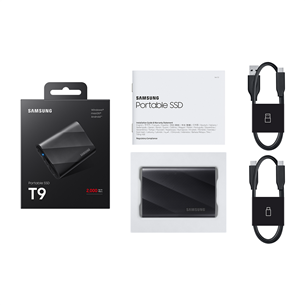 Samsung Portable SSD T9, 1 TB, USB 3.2 Gen 2, must - Väline SSD