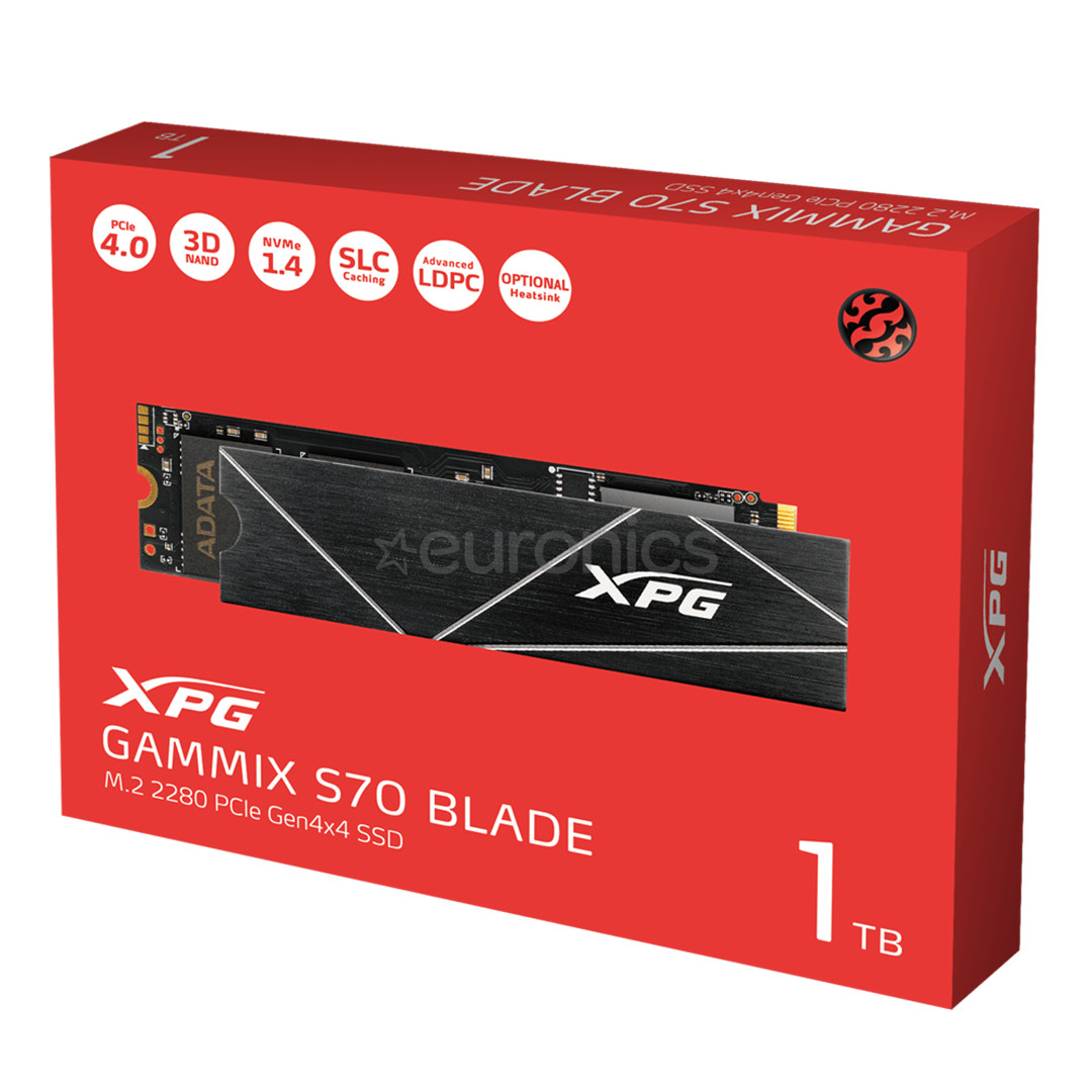 Adata XPG Gammix S70 Blade, 1 TB, M.2 PCIe Gen4, black - SSD