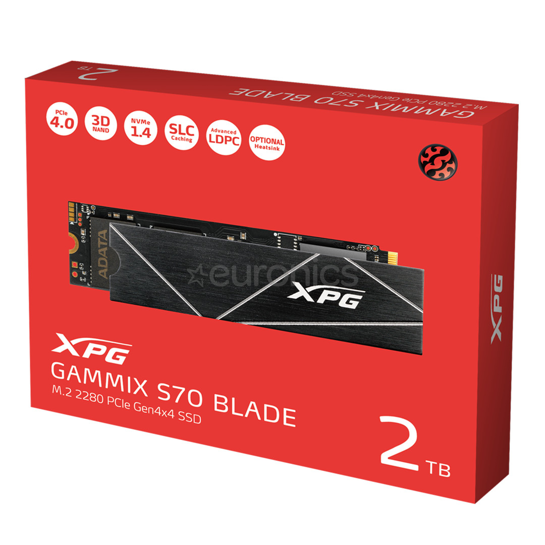 Adata XPG Gammix S70 Blade, 2 TB, M.2 PCIe Gen4, must - SSD