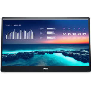 Dell Portable P1424H, 14'', Full HD, LED IPS, must/hall - Kaasaskantav monitor