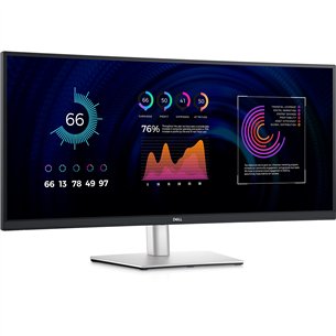 Dell P3424WE, 34'', WQHD, LED IPS, USB-C, nõgus, must/hall - Monitor