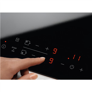 Electrolux, Stop+go, laius 57,6 cm, terasraamiga, must - Integreeritav keraamiline pliidiplaat