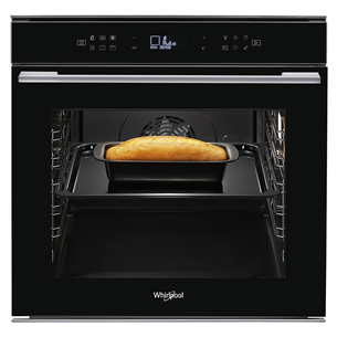Whirlpool, 73 L, pyrolytic cleaning, black - Built-in oven W7OM44S1PBL