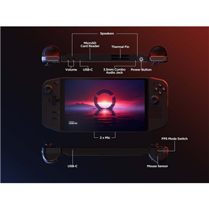 Lenovo Legion Go, 8.8" WQXGA, puutetundlik, 144 Hz, Ryzen Z1 Extreme, 16 GB, 512 GB - Pihuarvuti