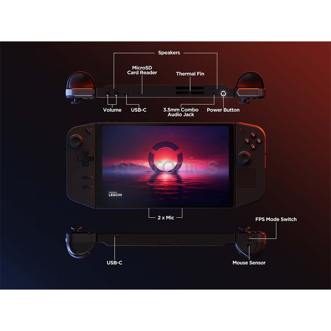 Lenovo Legion Go, 8.8" WQXGA, puutetundlik, 144 Hz, Ryzen Z1 Extreme, 16 GB, 512 GB - Pihuarvuti