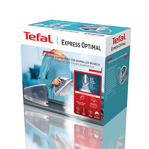 Tefal Express Optimal, 2200 W, sinine/valge - Triikimissüsteem