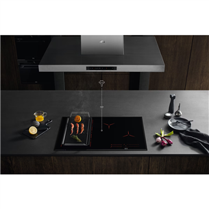 AEG 6000 FlexiBridge, width 76.6 cm, steel frame, black - Built-in Induction Hob