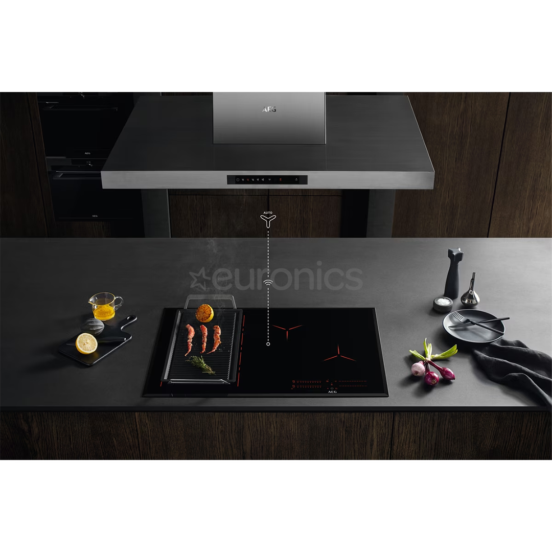 AEG 6000 FlexiBridge, width 76.6 cm, steel frame, black - Built-in Induction Hob