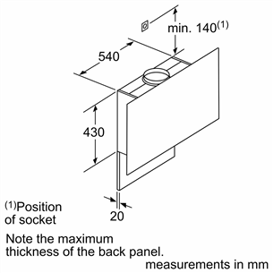 Bosch, 527 m³/h, laius 89 cm, must/roostevaba teras - Õhupuhasti