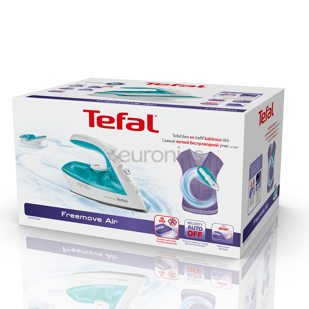 Tefal Freemove Air, 2400 W, türkiis - Juhtmevaba aurutriikraud