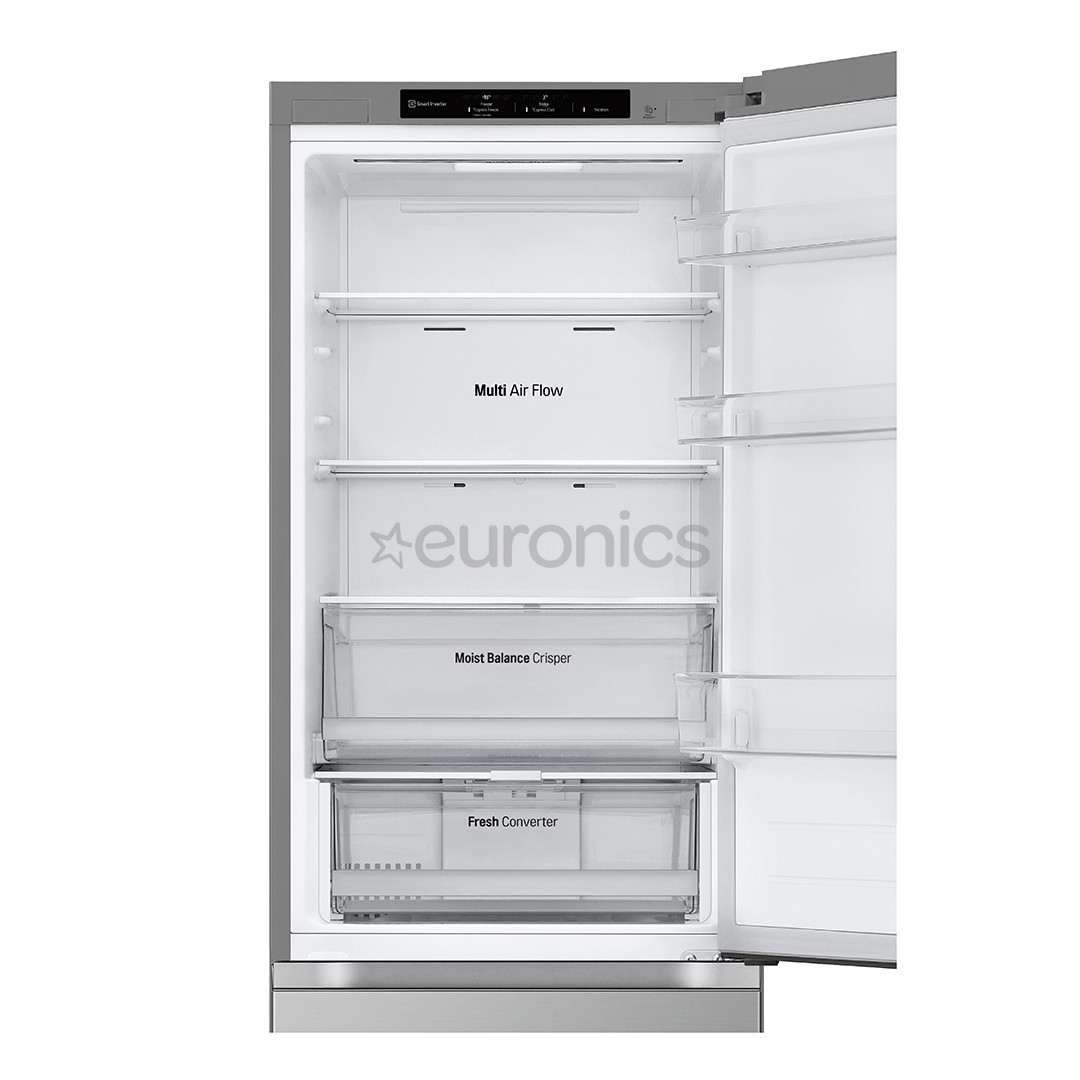 LG, NoFrost, 344 L, 186 cm, silver - Refrigerator