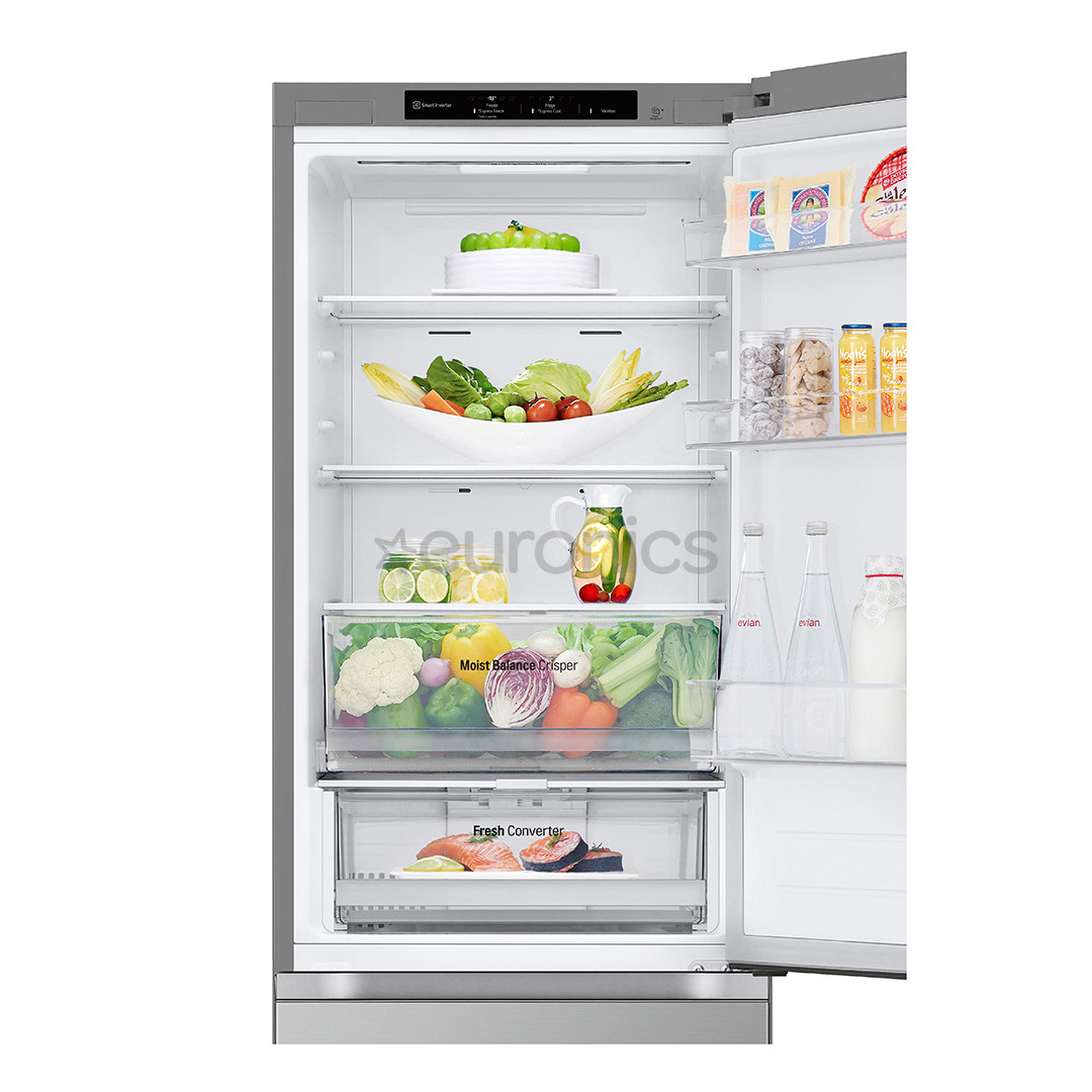 LG, NoFrost, 344 L, 186 cm, silver - Refrigerator